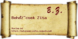 Behácsek Zita névjegykártya